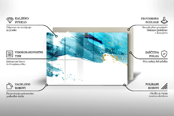 Üveg vágódeszka Kék foltok