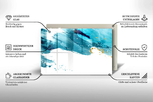 Üveg vágódeszka Kék foltok