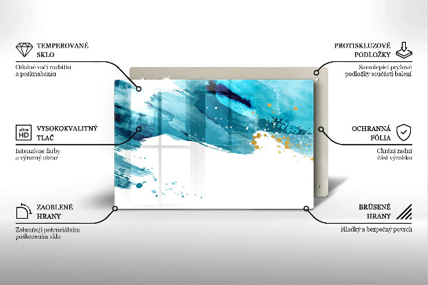 Üveg vágódeszka Kék foltok