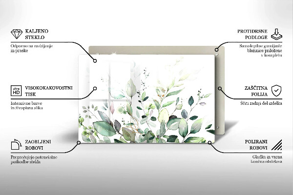 Üveg vágódeszka Akvarell növények