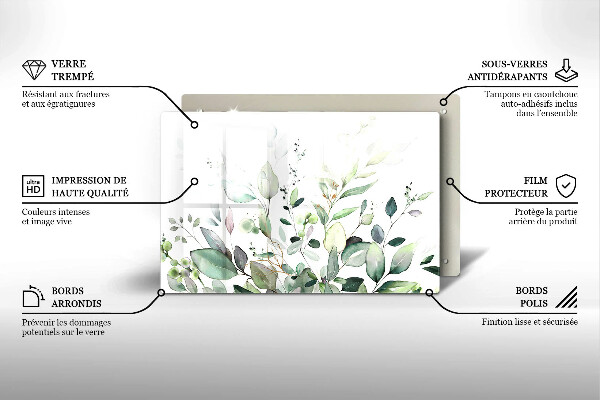 Üveg vágódeszka Akvarell növények