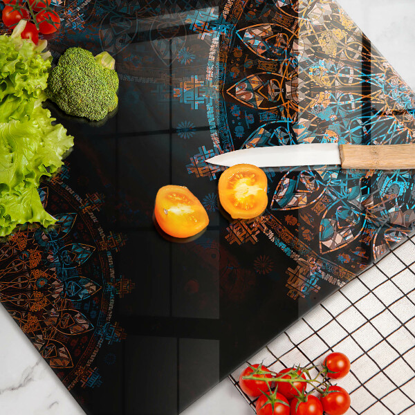 Üveg vágódeszka Boho vintage kerekek