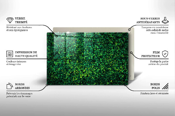 Üveg vágódeszka Növény kis levelekkel