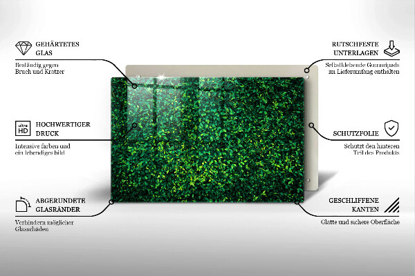 Üveg vágódeszka Növény kis levelekkel