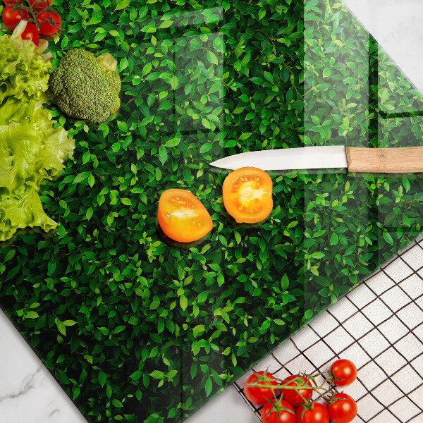 Üveg vágódeszka Növény kis levelekkel