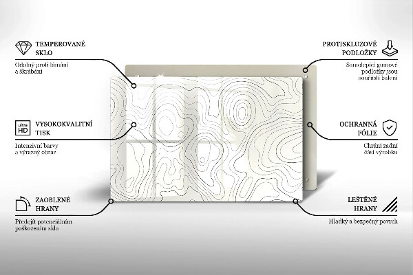 Üveg vágódeszka Line art design