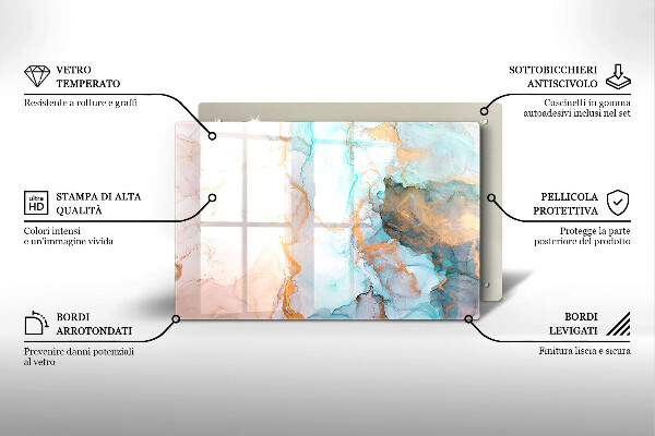 Üveg vágódeszka Márvány absztrakció