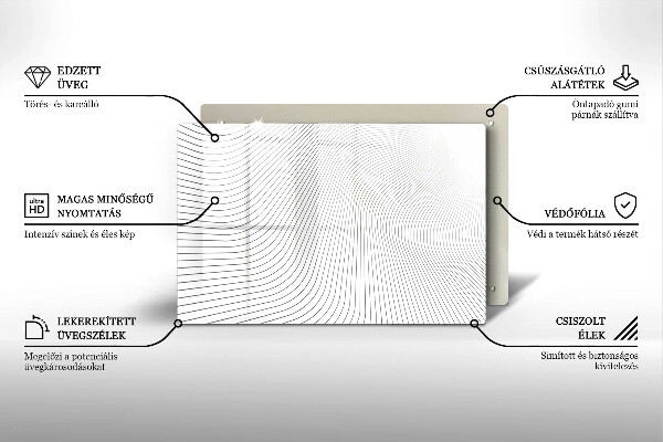 Üveg vágódeszka Modern vonalak minta