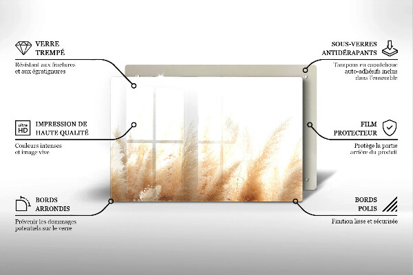 Üveg vágódeszka Pampa fű