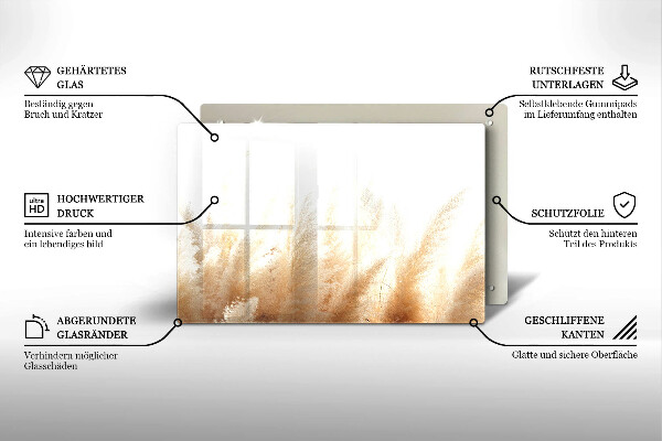 Üveg vágódeszka Pampa fű