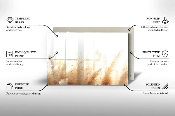 Üveg vágódeszka Pampa fű