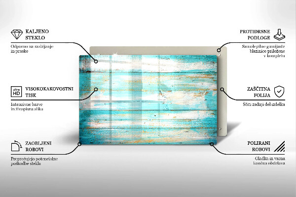 Üveg vágódeszka Vintage fa táblák