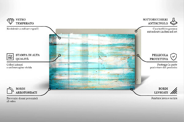 Üveg vágódeszka Vintage fa táblák