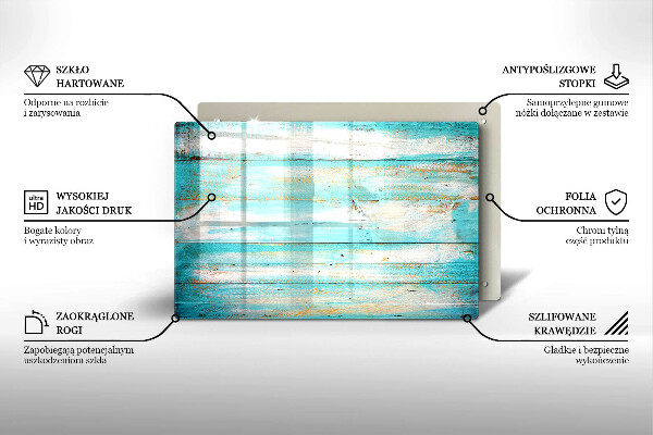 Üveg vágódeszka Vintage fa táblák