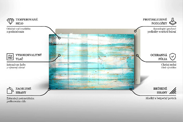 Üveg vágódeszka Vintage fa táblák