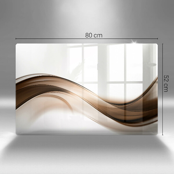 Üveg vágódeszka Absztrakt barna vonalak