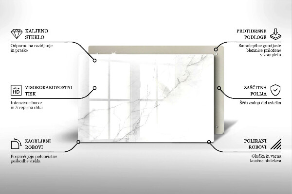 Üveg vágódeszka Márvány kő háttér