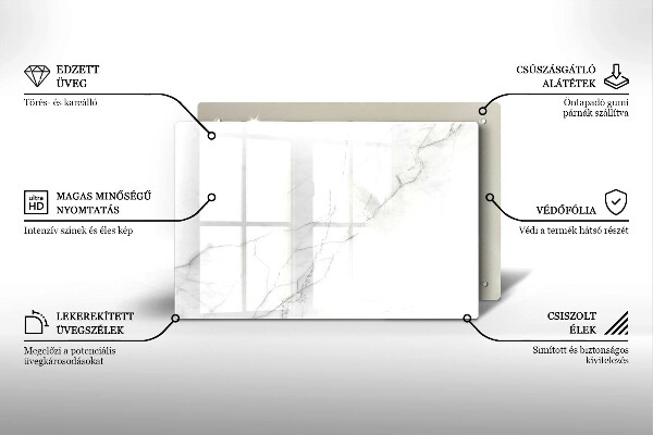 Üveg vágódeszka Márvány kő háttér