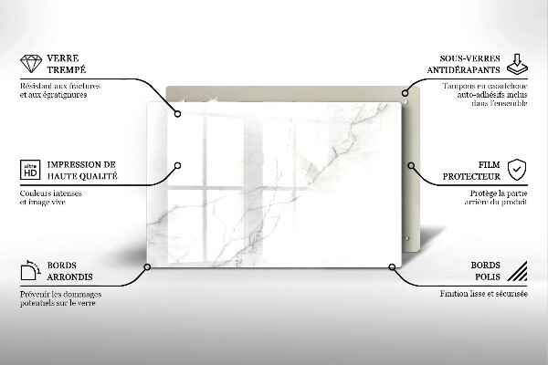 Üveg vágódeszka Márvány kő háttér