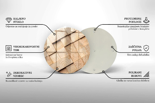 Üveg vágódeszka Fa négyzetek