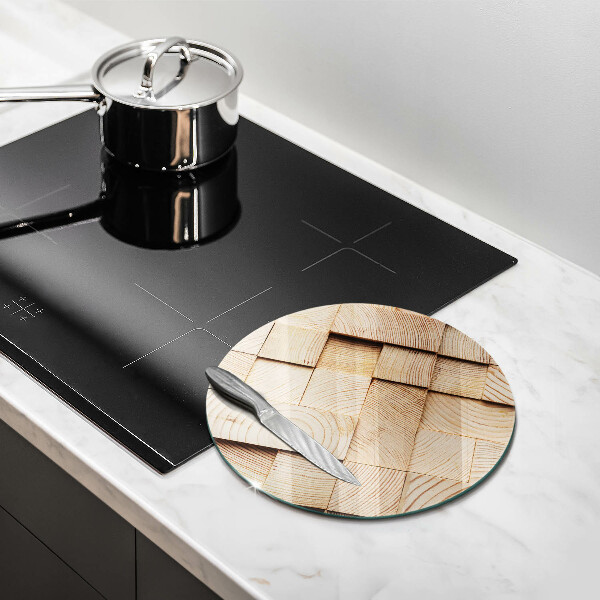 Üveg vágódeszka Fa négyzetek