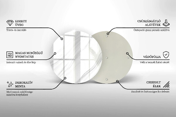Üveg vágódeszka Finom márvány