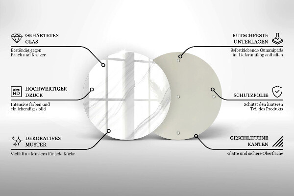 Üveg vágódeszka Finom márvány