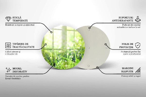 Üveg vágódeszka Természet - fű és harmat