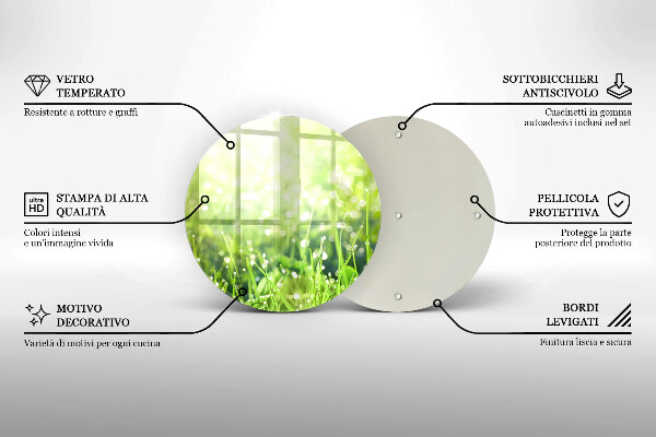 Üveg vágódeszka Természet - fű és harmat