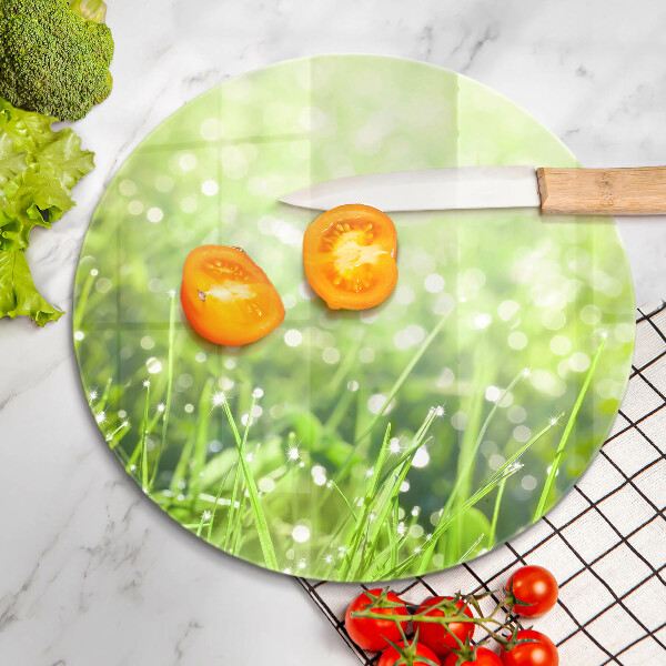 Üveg vágódeszka Természet - fű és harmat