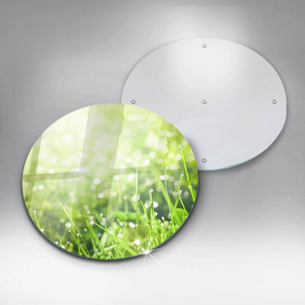 Üveg vágódeszka Természet - fű és harmat