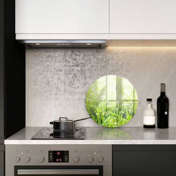 Üveg vágódeszka Természet - fű és harmat