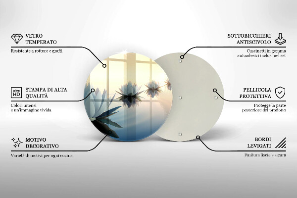 Üveg vágódeszka Liliom virágok a vízen