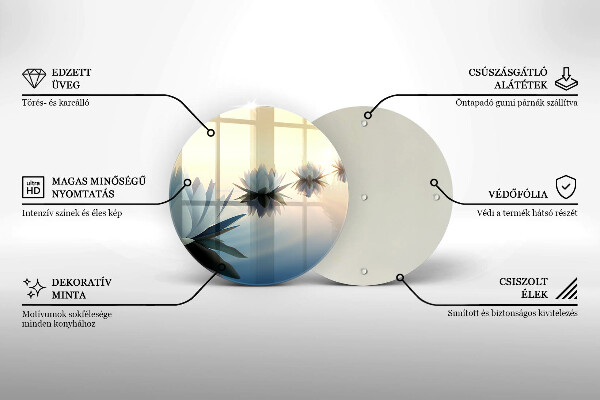 Üveg vágódeszka Liliom virágok a vízen