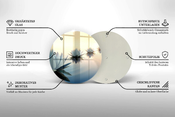 Üveg vágódeszka Liliom virágok a vízen