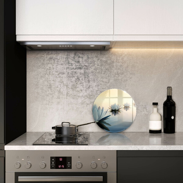 Üveg vágódeszka Liliom virágok a vízen