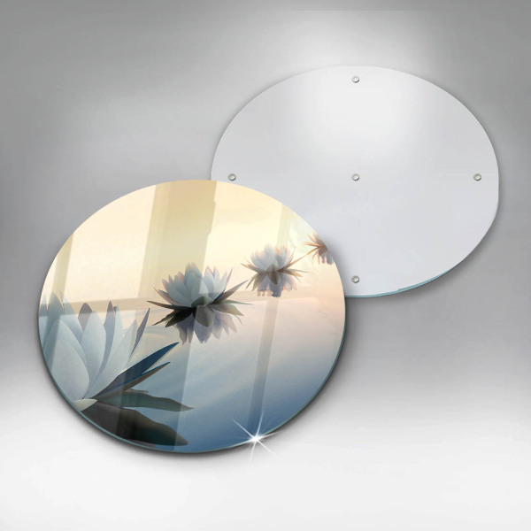 Üveg vágódeszka Liliom virágok a vízen