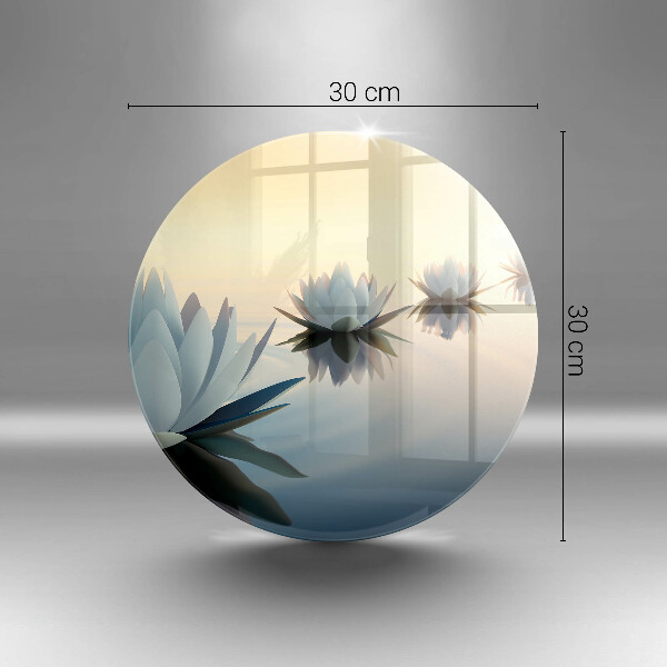 Üveg vágódeszka Liliom virágok a vízen