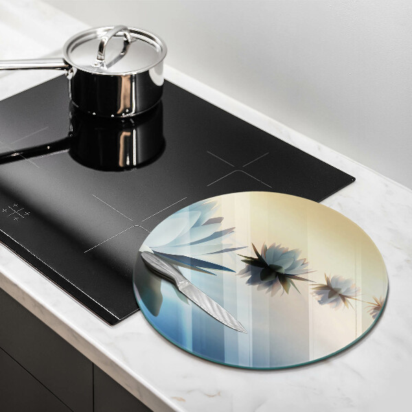 Üveg vágódeszka Liliom virágok a vízen