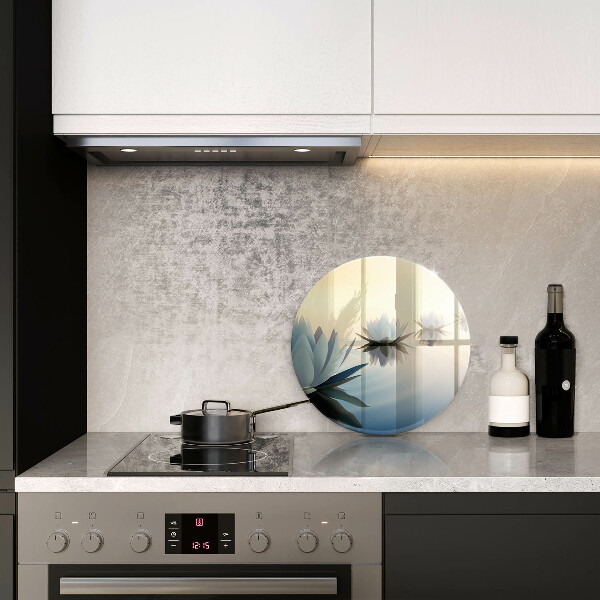 Üveg vágódeszka Liliom virágok a vízen