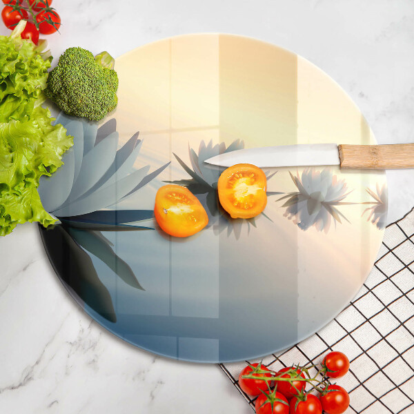 Üveg vágódeszka Liliom virágok a vízen