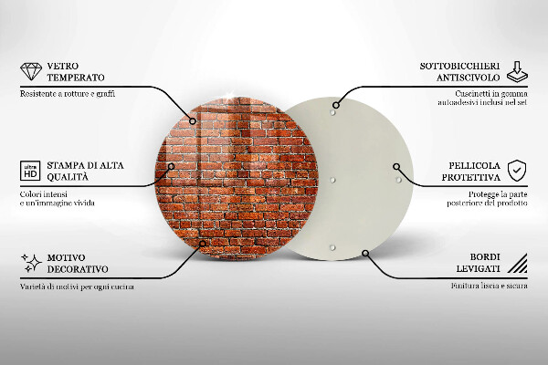 Üveg vágódeszka Téglafal fala