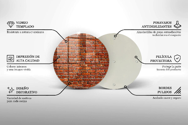 Üveg vágódeszka Téglafal fala