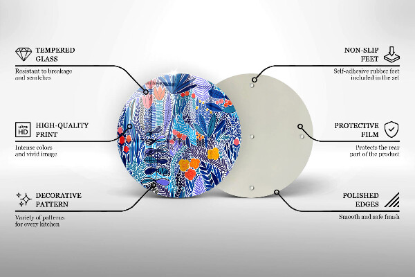 Üveg vágódeszka Festett rét