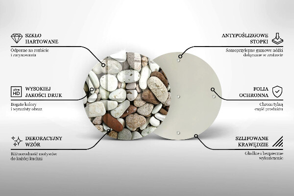 Üveg vágódeszka Kis kövek háttér