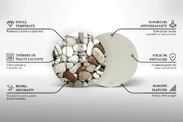 Üveg vágódeszka Kis kövek háttér