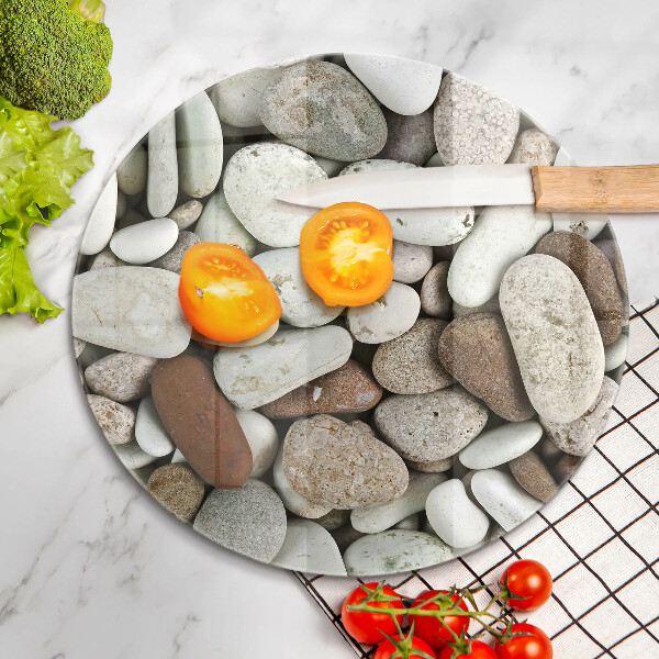 Üveg vágódeszka Kis kövek háttér