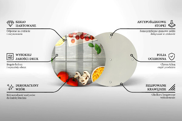Üveg vágódeszka Konyhai étel