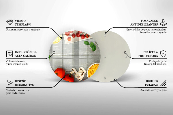 Üveg vágódeszka Konyhai étel
