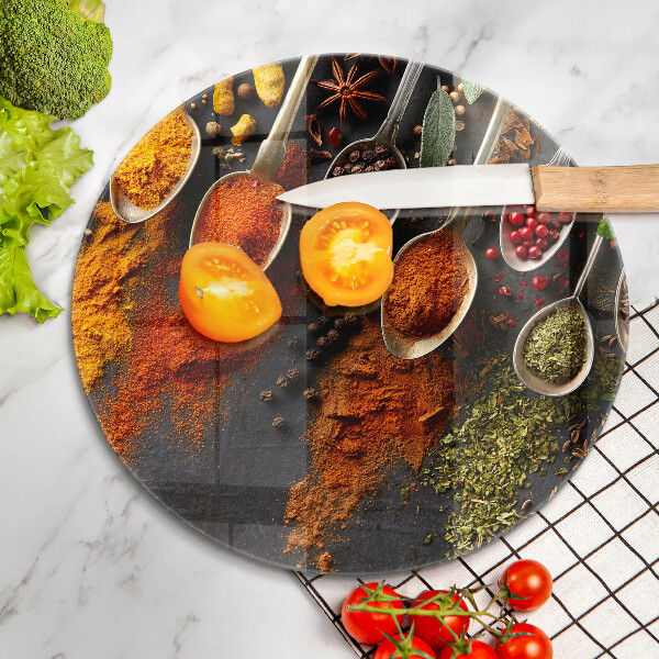 Üveg vágódeszka Fűszeres kanalak